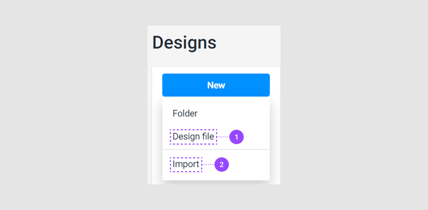 The New design button.