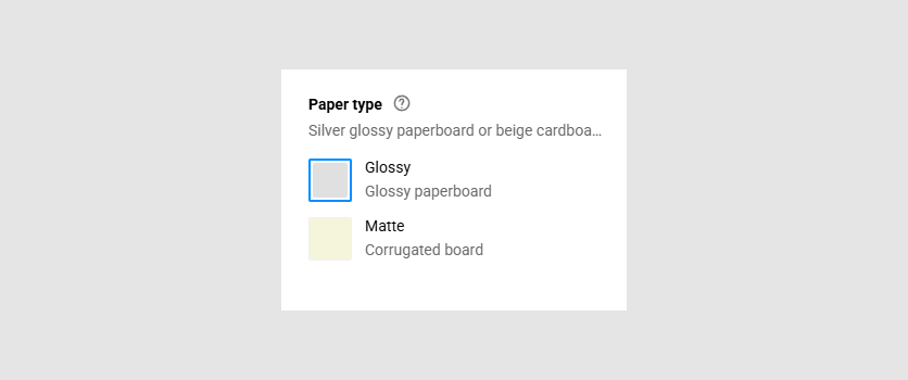 Options as a color list.