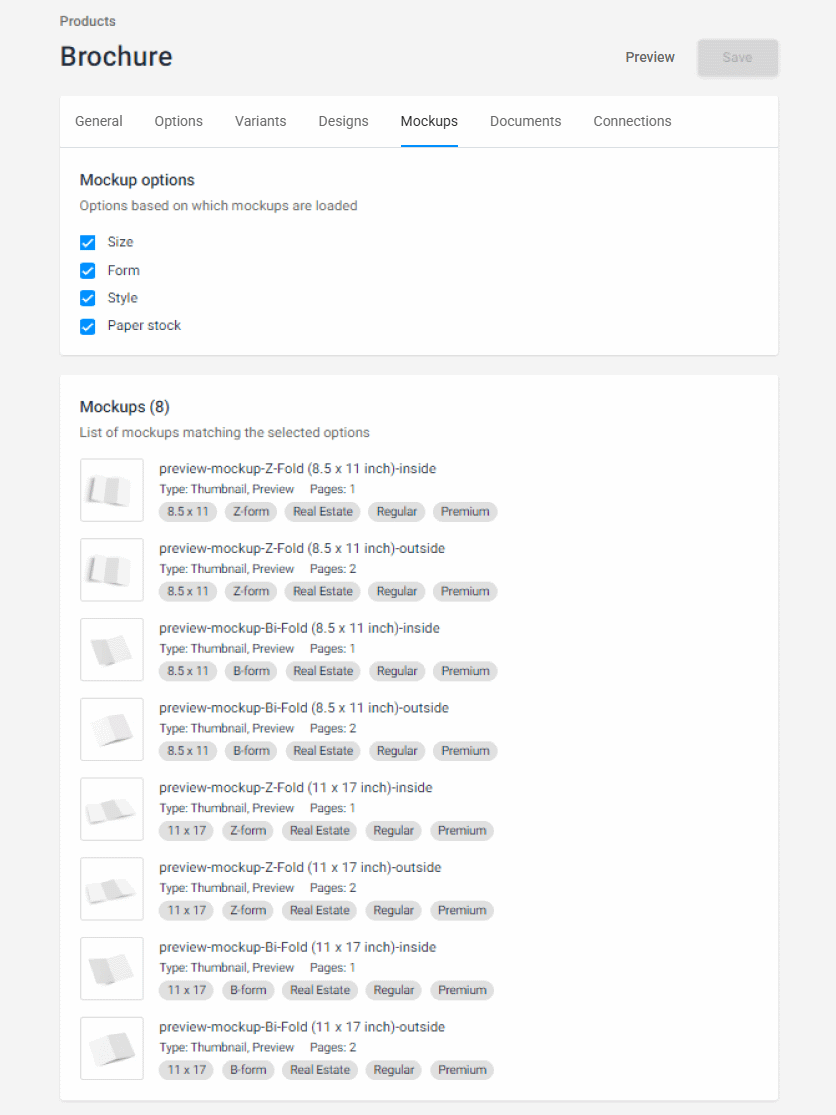 Checking mockups connection in a product.