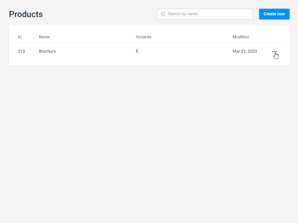 Selecting product options.