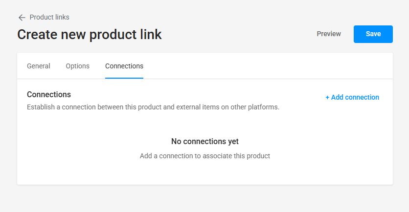 Adding connections to a product link.