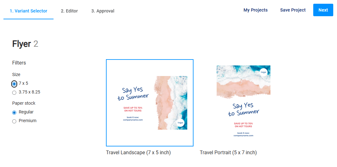 A personalization process of a product.
