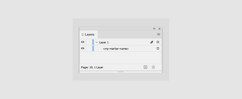 A marker name in an object name.