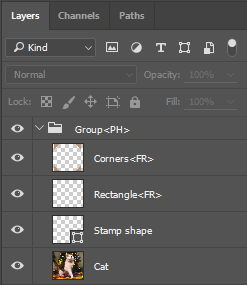 Frames defined in Photoshop.