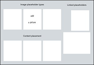 PSD sample with image placeholders supported in the Design Editor.
