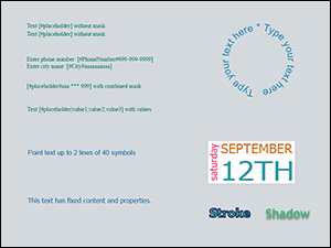 PSD sample with text elements supported in the Design Editor.