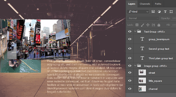 The designed template.