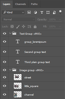 Image and text layers.