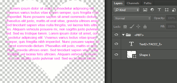 A template having a text wrapped inside a shape.