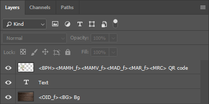 The layer List in a PSD template.