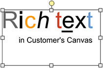 Rich text in the editor.