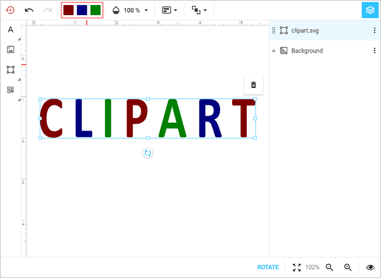 Manipulating colors in clipart.