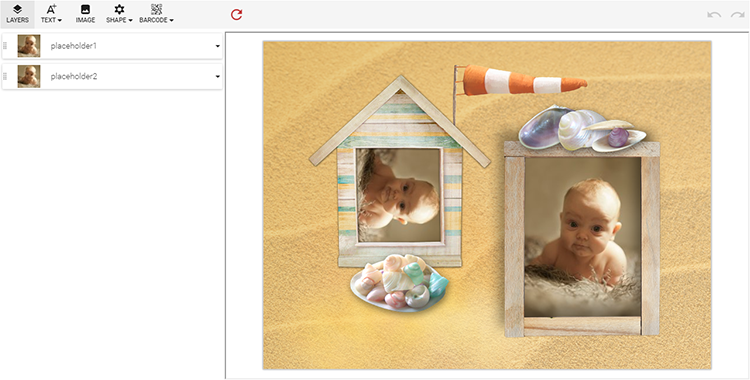 Linked Image Placeholders with a transform applied.