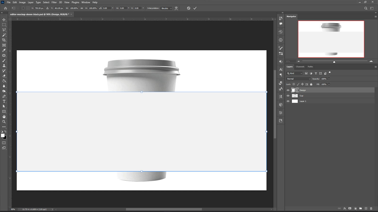 A rectangle in the sleeve product.
