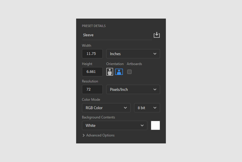 Creating the sleeve mockup.