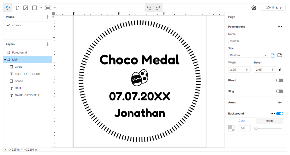 A design for the embossed effect.