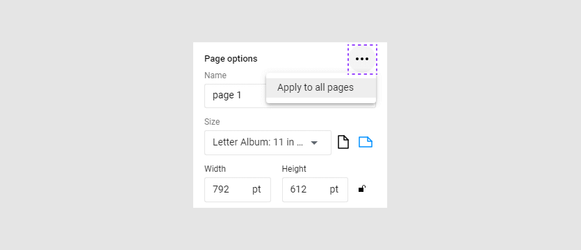 Apply options to all pages.