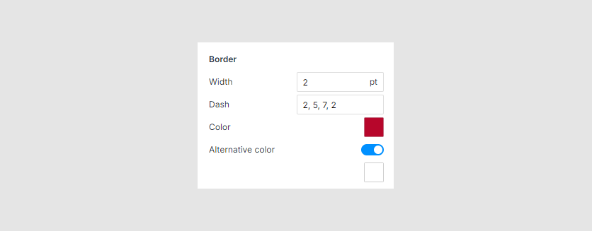 Shape border options.