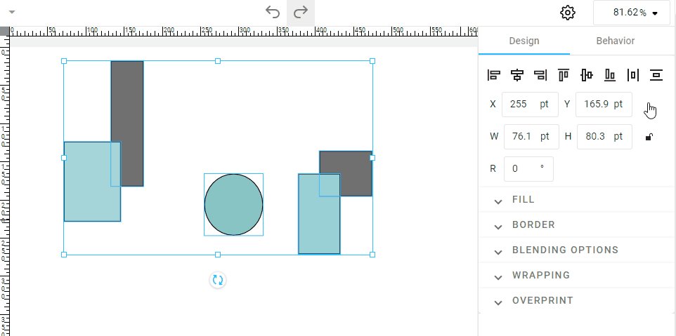 Distribute horizontally.