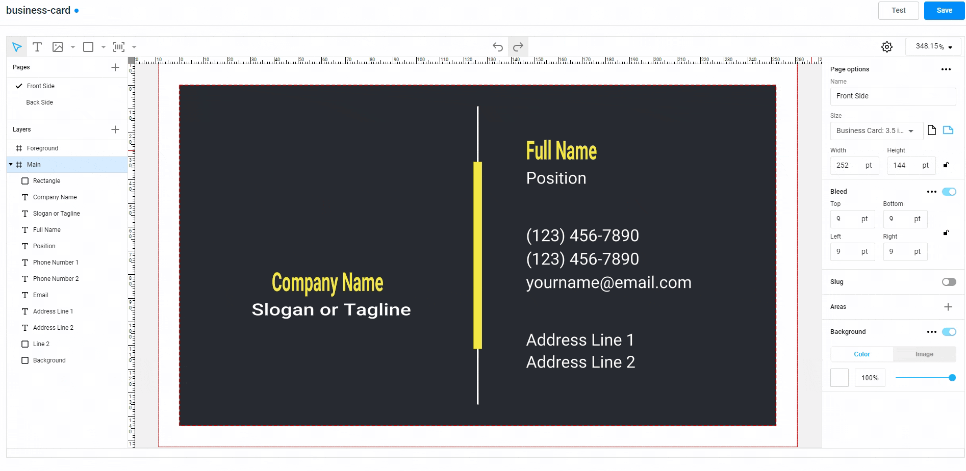 Round placeholder creation.